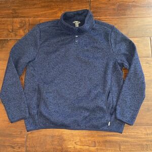 Eddie Bauer Ember Fleece Blue Snap‎ Mock Neck Woman's Size XL